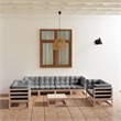 Afuera Living 9 Piece Wood Garden Lounge Set in Gray/Natural