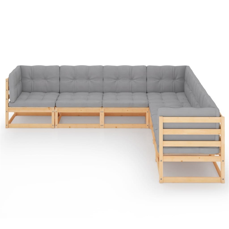 Afuera Living 7 Piece Wood Garden Lounge Set in Gray/Natural