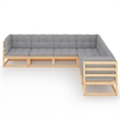 Afuera Living 7 Piece Wood Garden Lounge Set in Gray/Natural