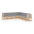 Afuera Living 7 Piece Wood Garden Lounge Set in Gray/Natural
