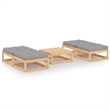 Afuera Living Contemporary Durable 5 Piece Wood Lounge Set in Gray
