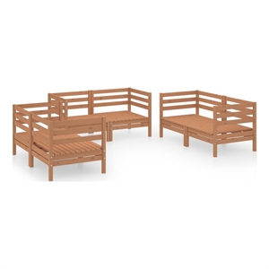 Afuera Living Contemporary Wood Standard Garden Lounge Set in Brown