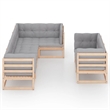 Afuera Living 7 Piece Wood Garden Lounge Set in Gray/Natural