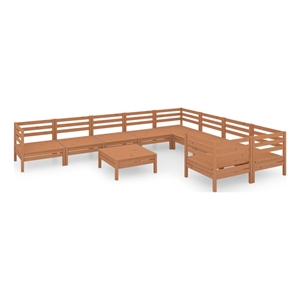 Afuera Living 10 Piece Wood Standard Garden Lounge Set in Brown