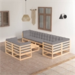 Afuera Living 9 Piece Wood Garden Lounge Set in Gray/Natural