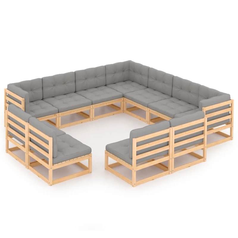 Afuera Living Contemporary 11 Piece Wood Garden Lounge Set in Natural