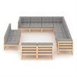 Afuera Living Contemporary 11 Piece Wood Garden Lounge Set in Natural