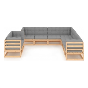 Afuera Living Contemporary Wood Garden Lounge Set in Gray/Natural