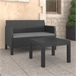 Afuera Living Synthetic Polypropylene 2 Piece Lounge Set in Anthracite
