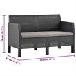 Afuera Living Synthetic Polypropylene 2 Piece Lounge Set in Anthracite