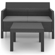 Afuera Living Synthetic Polypropylene 2 Piece Lounge Set in Anthracite