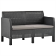 Afuera Living Synthetic Polypropylene 2 Piece Lounge Set in Anthracite