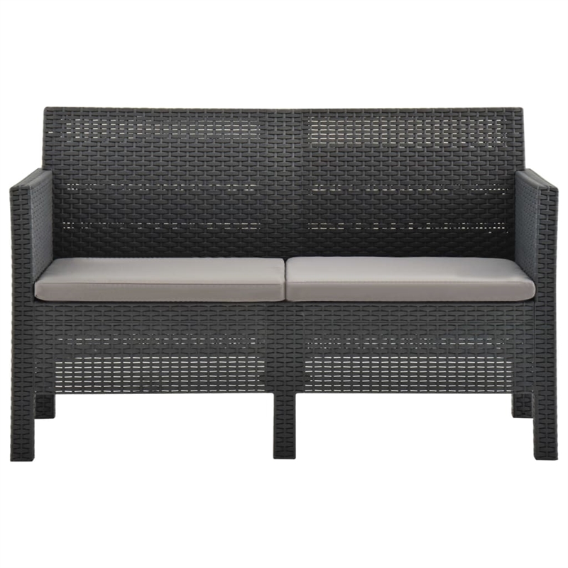 Afuera Living Synthetic Polypropylene 2 Piece Lounge Set in Anthracite