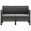 Afuera Living Synthetic Polypropylene 2 Piece Lounge Set in Anthracite