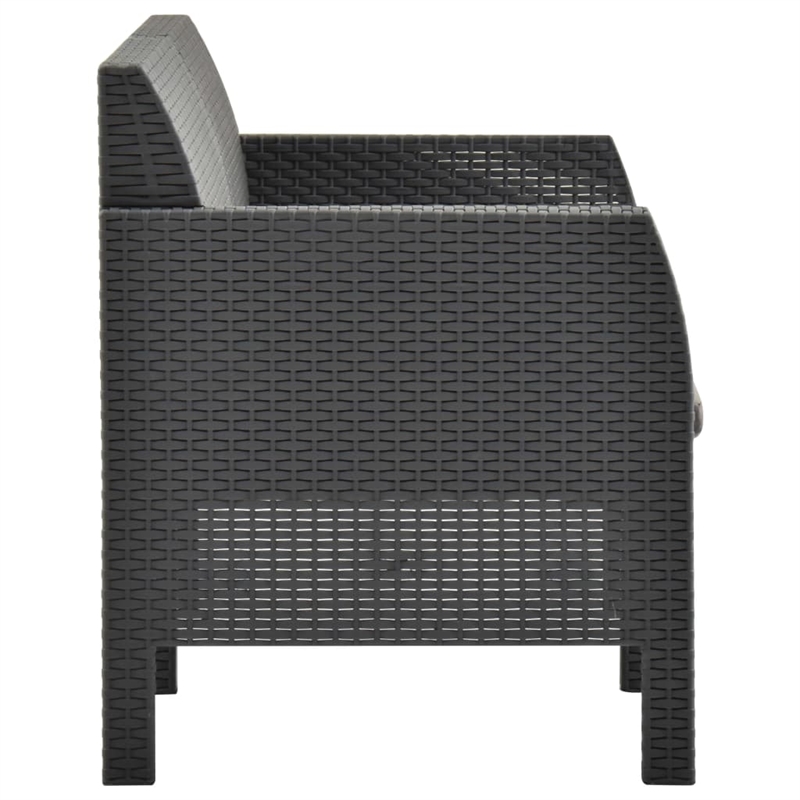 Afuera Living Synthetic Polypropylene 2 Piece Lounge Set in Anthracite