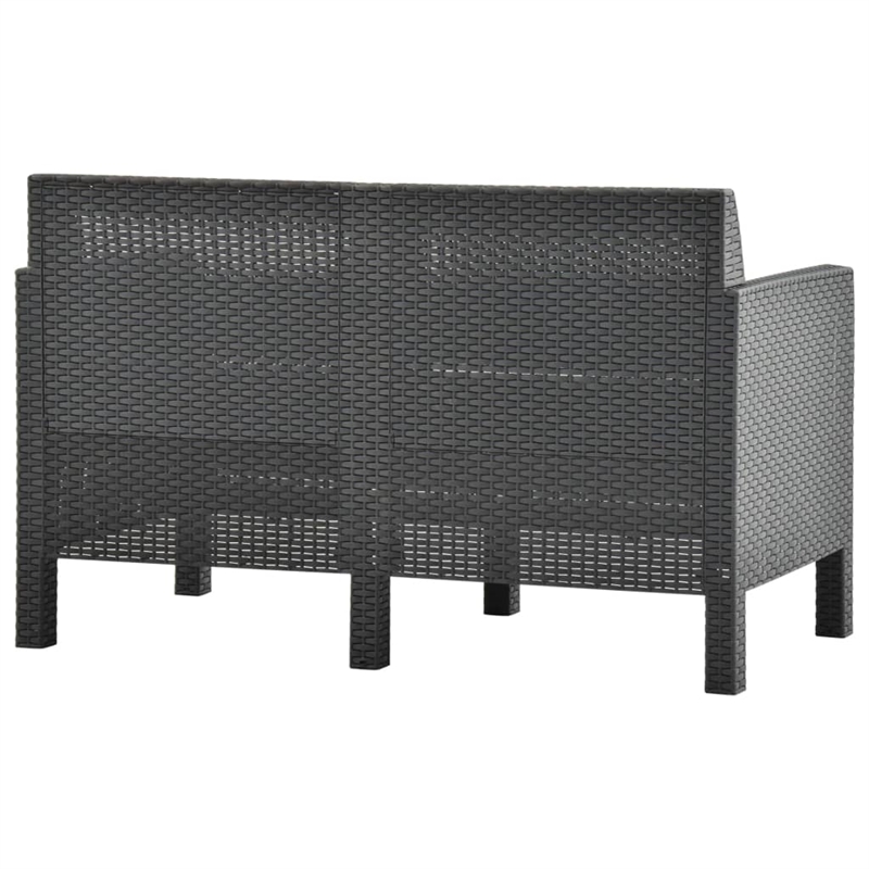Afuera Living Synthetic Polypropylene 2 Piece Lounge Set in Anthracite