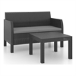 Afuera Living Synthetic Polypropylene 2 Piece Lounge Set in Anthracite