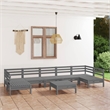 Afuera Living Contemporary 8 Piece Wood Garden Lounge Set in Gray