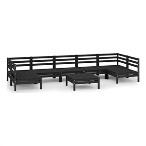 Afuera Living Contemporary Wood Standard Garden Lounge Set in Black