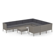 Afuera Living 11 Piece Steel Large Garden Lounge Set in Gray