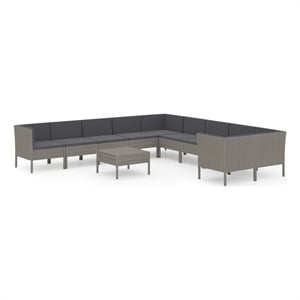 Afuera Living Contemporary 11 Piece Large Garden Lounge Set in Gray