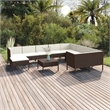 Afuera Living 11 Piece Poly Rattan Garden Lounge Set in Brown