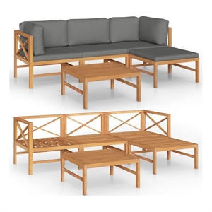 Afuera Living Contemporary Wood Medium Garden Lounge Set in Gray