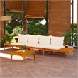 Afuera Living Contemporary Durable Solid Acacia Wood Lounge Set