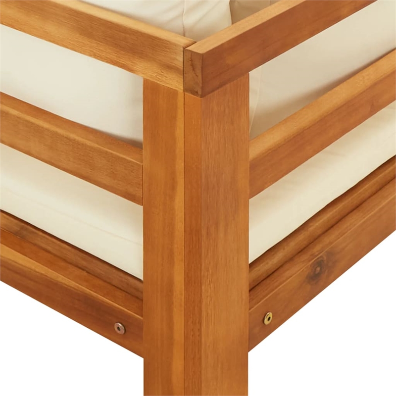 Afuera Living Contemporary Durable Solid Acacia Wood Lounge Set