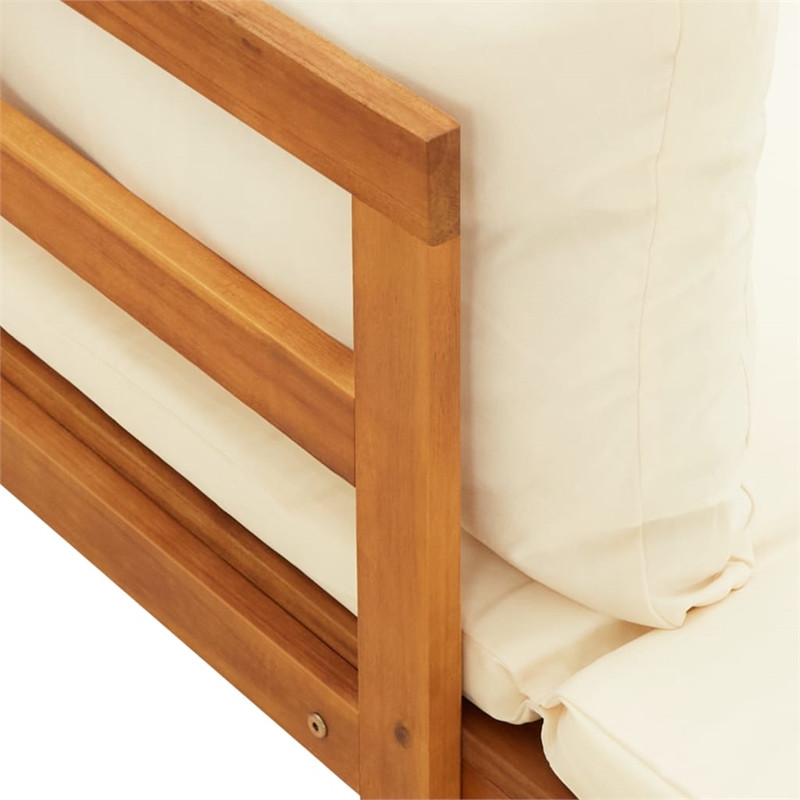 Afuera Living Contemporary Durable Solid Acacia Wood Lounge Set