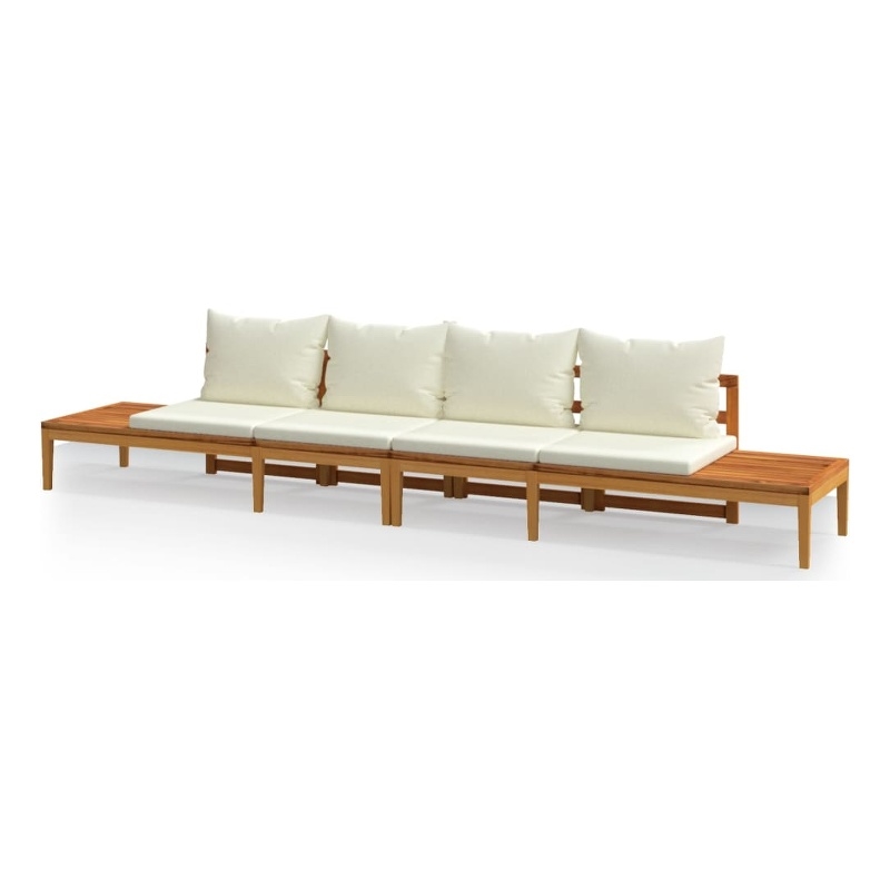 Afuera Living Contemporary Durable Solid Acacia Wood Lounge Set