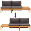 Afuera Living Contemporary Solid Acacia Wood Small Bench in Gray