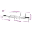 Afuera Living Contemporary Solid Acacia Wood Small Bench in Gray