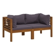 Afuera Living Solid Acacia Wood Garden Lounge Set in Gray/Natural