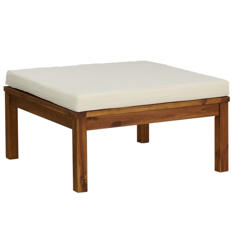 Afuera Living Solid Acacia Wood Large Garden Lounge Set in Cream