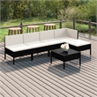 Afuera Living Contemporary 6 Piece Garden Lounge Set in Black/Cream