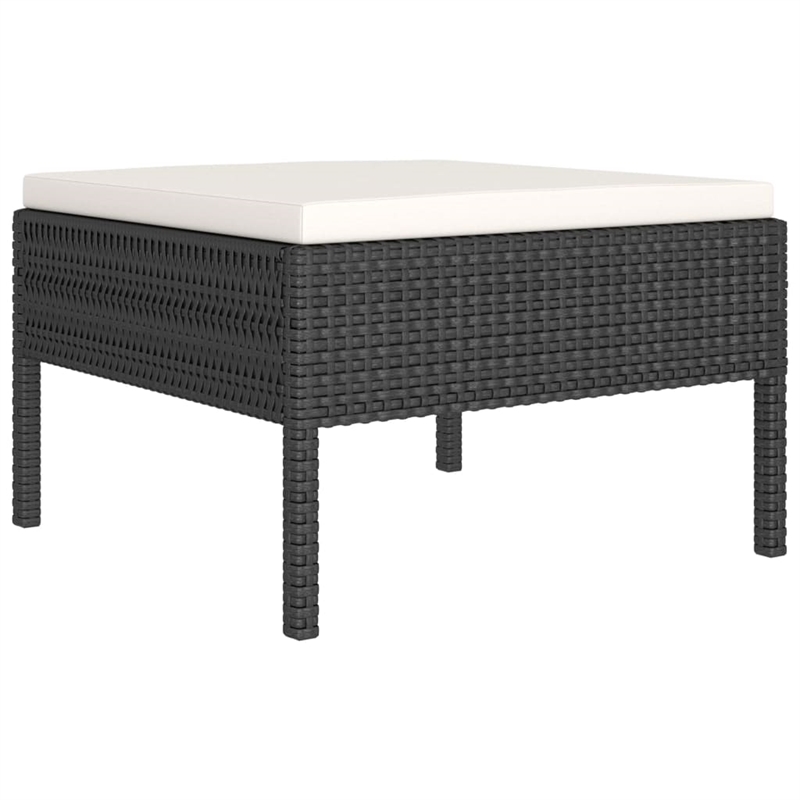 Afuera Living Contemporary 6 Piece Garden Lounge Set in Black/Cream