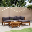 Afuera Living 5 Piece Solid Acacia Wood Small Lounge Set in Gray/Natural