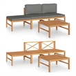 Afuera Living Contemporary 4 Piece Wood Medium Garden Lounge Set in Gray