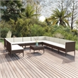 Afuera Living 12 Piece Steel Small Garden Lounge Set in Brown/Cream