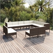 Afuera Living Contemporary 12 Piece Garden Lounge Set in Brown/Cream
