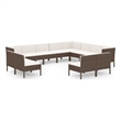 Afuera Living Contemporary 12 Piece Garden Lounge Set in Brown/Cream