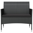 Afuera Living Contemporary Steel Large Garden Lounge Set in Black