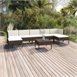 Afuera Living Contemporary 8 Piece Garden Lounge Set in Brown/Cream