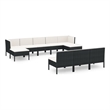 Afuera Living Contemporary 10 Piece Garden Lounge Set in Black/Cream