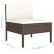 Afuera Living 11 Piece Poly Rattan Garden Lounge Set in Brown/Cream