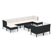 Afuera Living Contemporary 10 Piece Medium Garden Lounge Set in Black