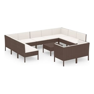 Afuera Living Contemporary 12 Piece Steel Garden Lounge Set in Brown