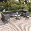 Afuera Living Contemporary 11 Piece Steel Garden Lounge Set in Gray