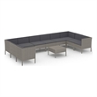 Afuera Living Contemporary 11 Piece Steel Garden Lounge Set in Gray